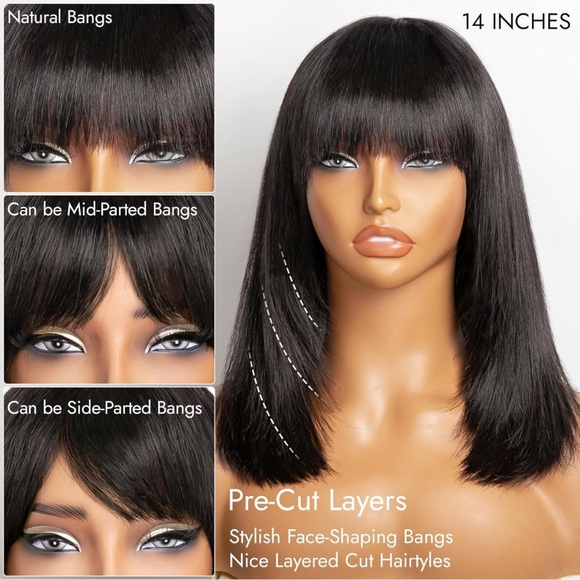 Human hair wig, natural hair 100% - Picture 3 of 10